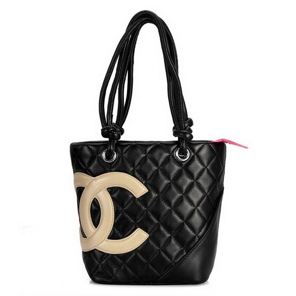 7A Discount Chanel Cambon Small Shoulder Bags 25166 Black-Apricot